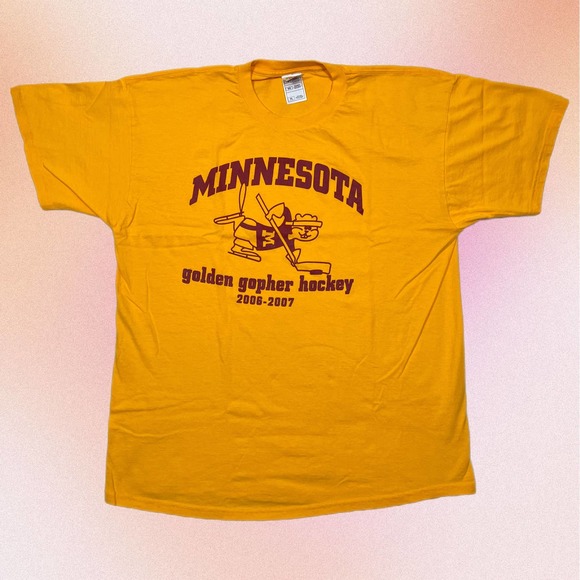 Fruit of the Loom Other - Vintage Y2K XL Heavy Cotton Gaphic T-Shirt Minnesota Golden Gopher Hockey Maroon